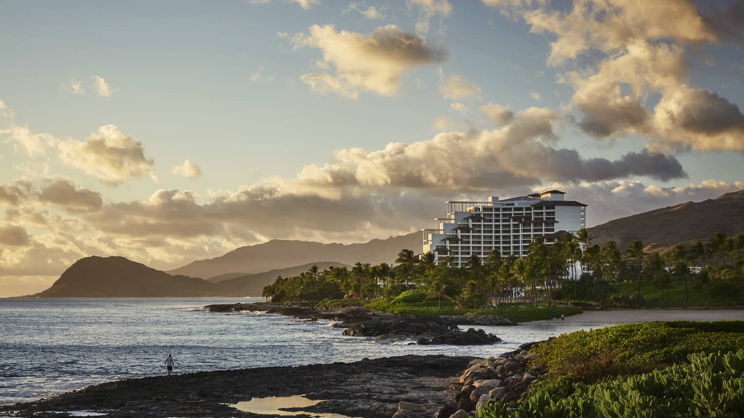 The resort and its lush green surroundings
